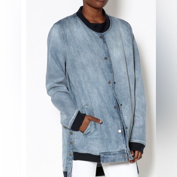 Emory Park size medium VINTAGE oversized denim jacket with front snap closure - Picture 2 of 15